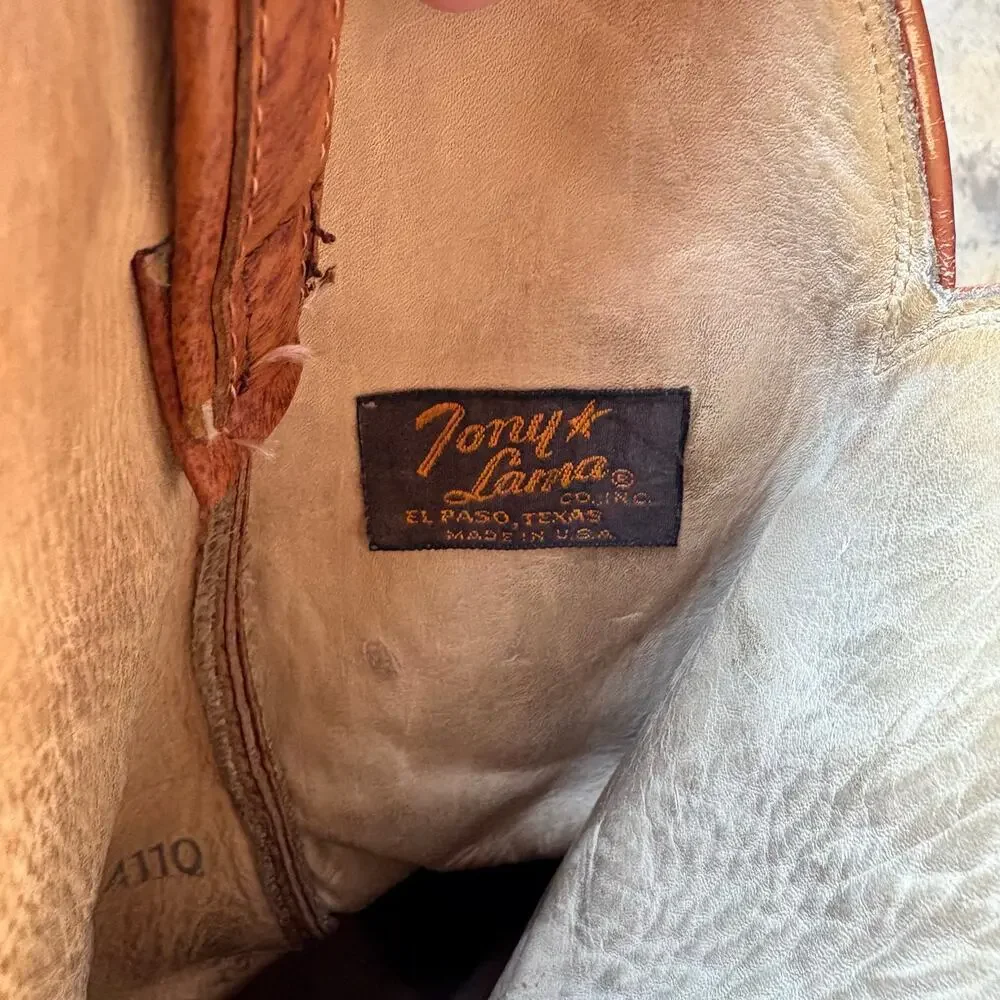 Vintage Tony‎ Lama Leather Cowboy Boots